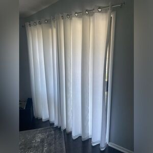 Grommet curtain panels in white